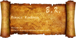Baucz Kadosa névjegykártya